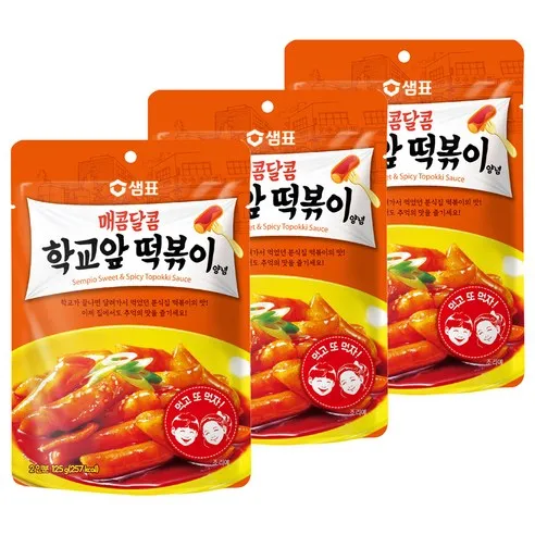 샘표 매콤달콤 학교앞 떡볶이  125g, 3개