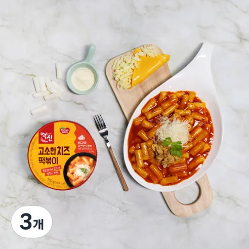 떡볶이의신 고소한치즈 컵떡볶이  3개, 160g