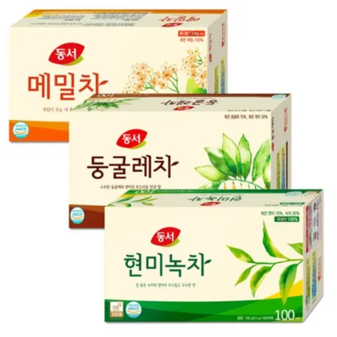 동서 현미녹차100T+둥글레차100T+메밀차100T 1.5ml, 100개, 3개