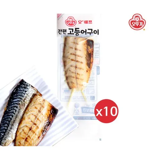 오뚜기 오쉐프 가시없는 아기생선 어린이반찬 간편 고등어구이 60g 10봉 고등어, 60g, 10개