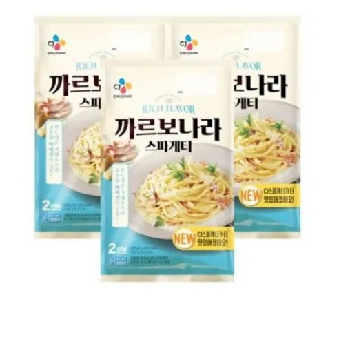 CJ 까르보나라 스파게티 600g(2인분) x3개 (총 6인분), 600g, 3개