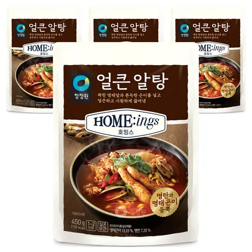 청정원 호밍스 얼큰 알탕, 450g, 4개