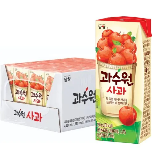 과수원 사과주스, 190ml, 24개