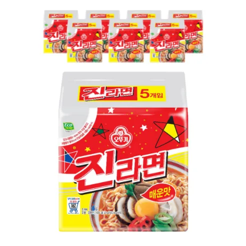 오뚜기 진라면 매운맛 멀티팩 120g, 40개