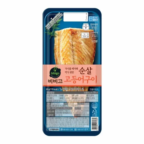 비비고 순살 고등어구이, 60g, 12개