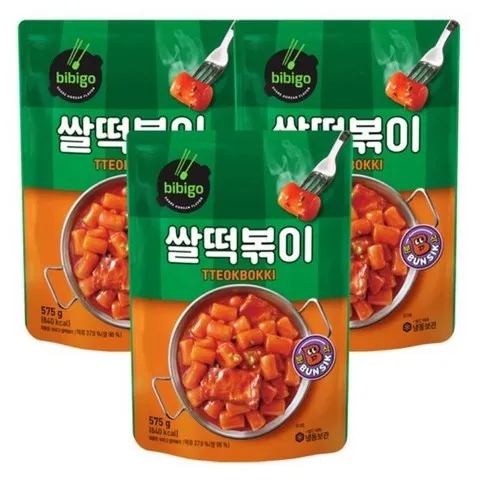 비비고 쌀떡볶이, 575g, 3개