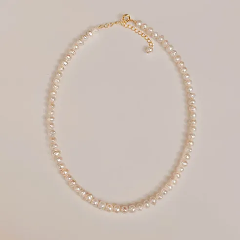 순은 고퀄 천연 담수진주 14k 은목걸이 pearl necklace