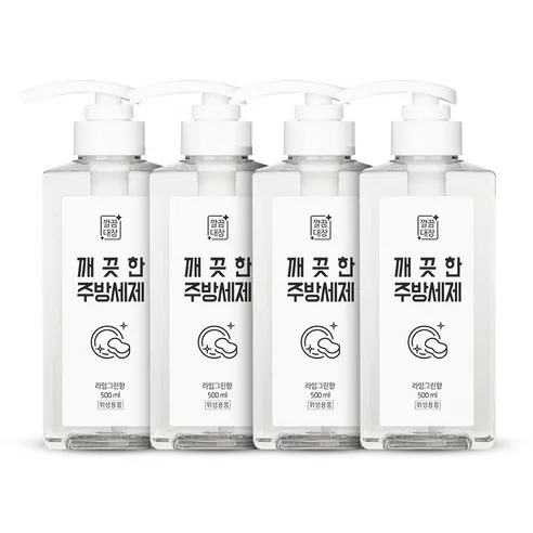 깔끔대장 깨끗한 본품 라임그린향 주방세제, 500ml, 4개