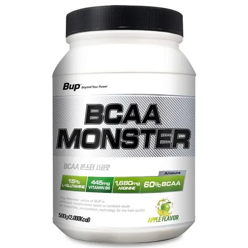 BUP BCAA몬스터 사과맛 아미노산 헬스보충제 BCAA, 500g, 1개