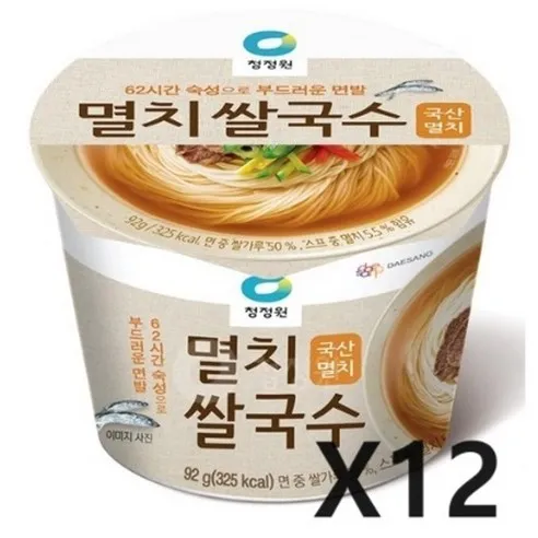 청정원 멸치 쌀국수, 92g, 12개