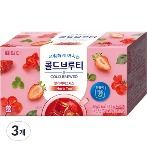 담터 콜드브루티 딸기히비스커스, 1.5g, 20개입, 3개