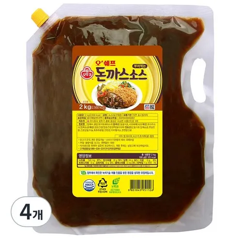 오뚜기 오쉐프 돈까스 소스, 2kg, 4개