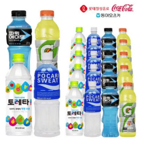 토레타500ml &게토레이600ml &파워에이드600ml &포카리스웨트500ml X 각5개(총20개) 갈증해소 이온음료, 50ml, 1세트